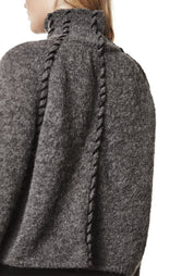Contrast Stitch High Neck Knit Pullover - December Thieves