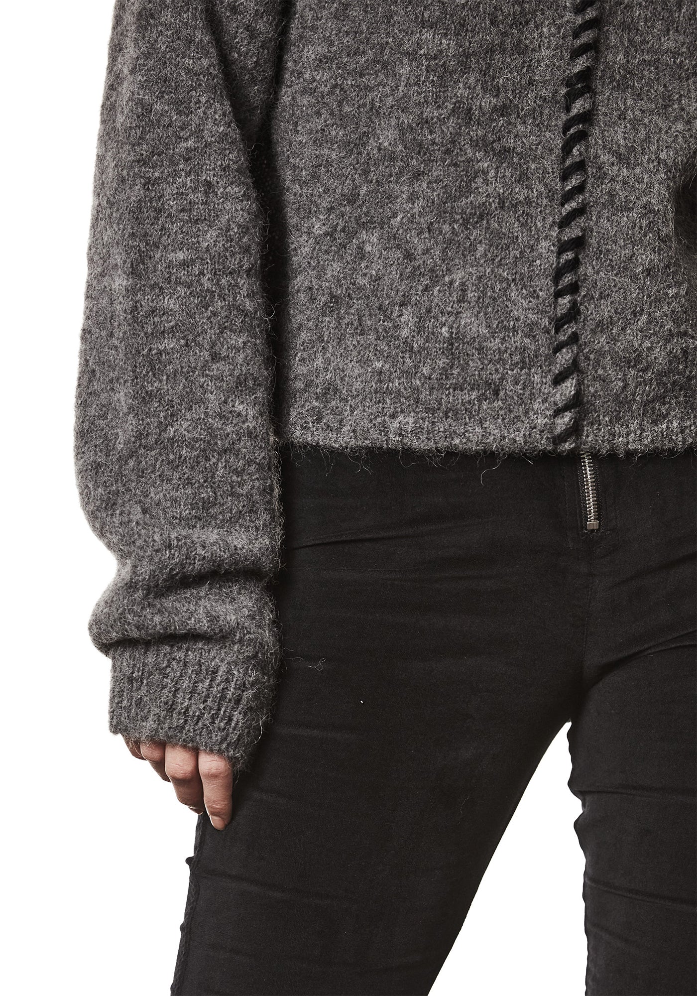 Contrast Stitch High Neck Knit Pullover - December Thieves