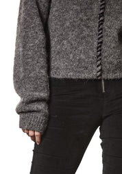 Contrast Stitch High Neck Knit Pullover - December Thieves