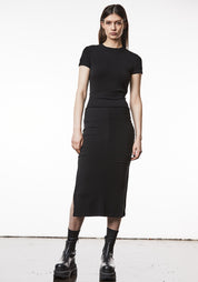 Fitted Stretch Midi Skirt