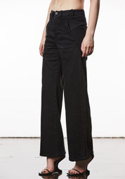 Mid Rise Wide Leg Denim Pants