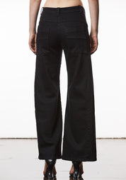 Mid Rise Wide Leg Denim Pants