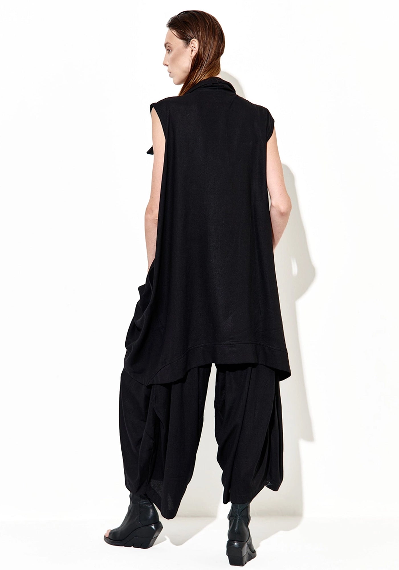 Zip Front Draped Vest