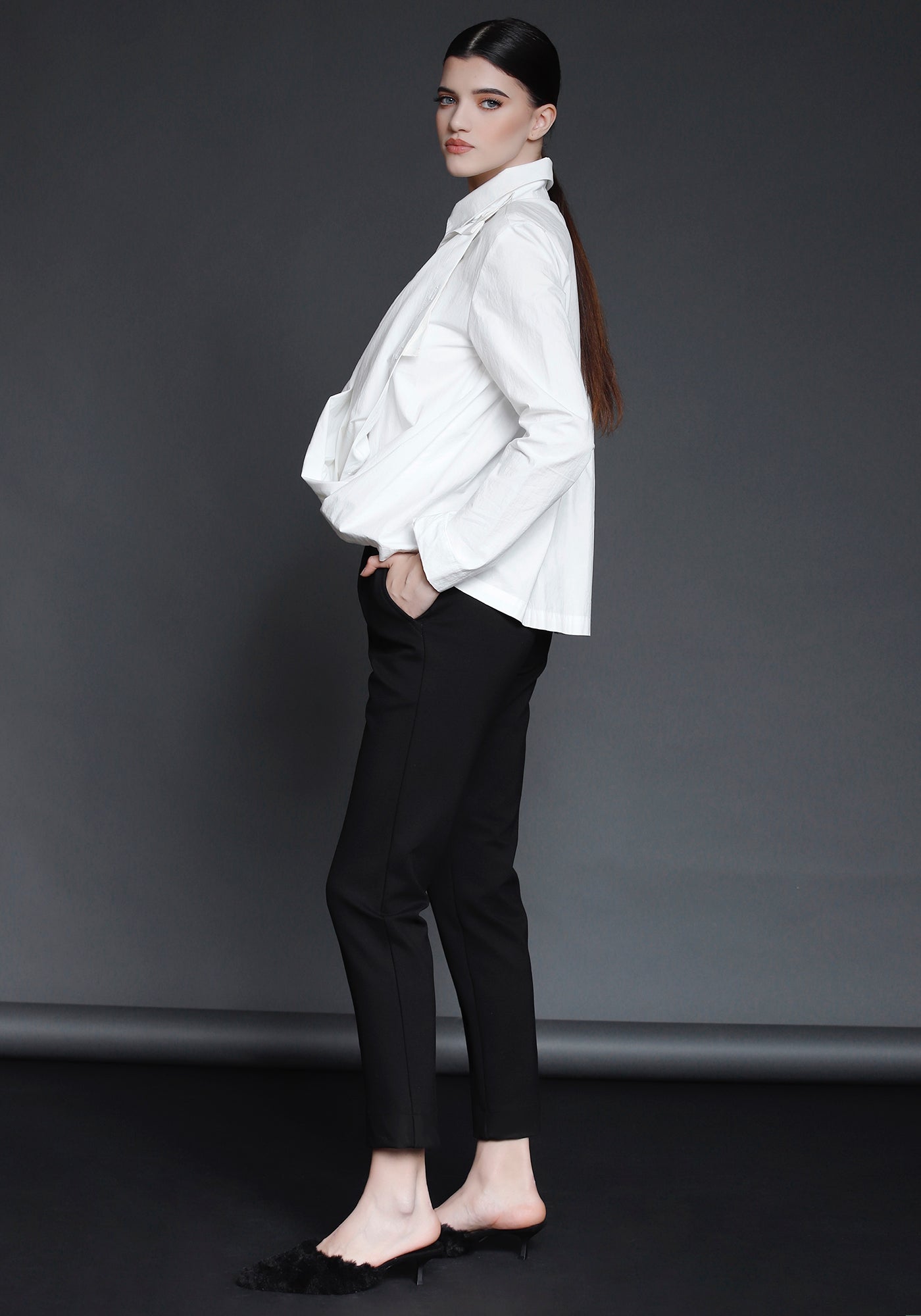 Transformable Front with Gathered Back Blouse