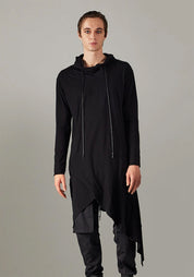 Long Asymmetric Hooded Top