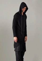 Long Asymmetric Hooded Top