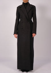 Wool Faux Double Breasted Maxi Coat