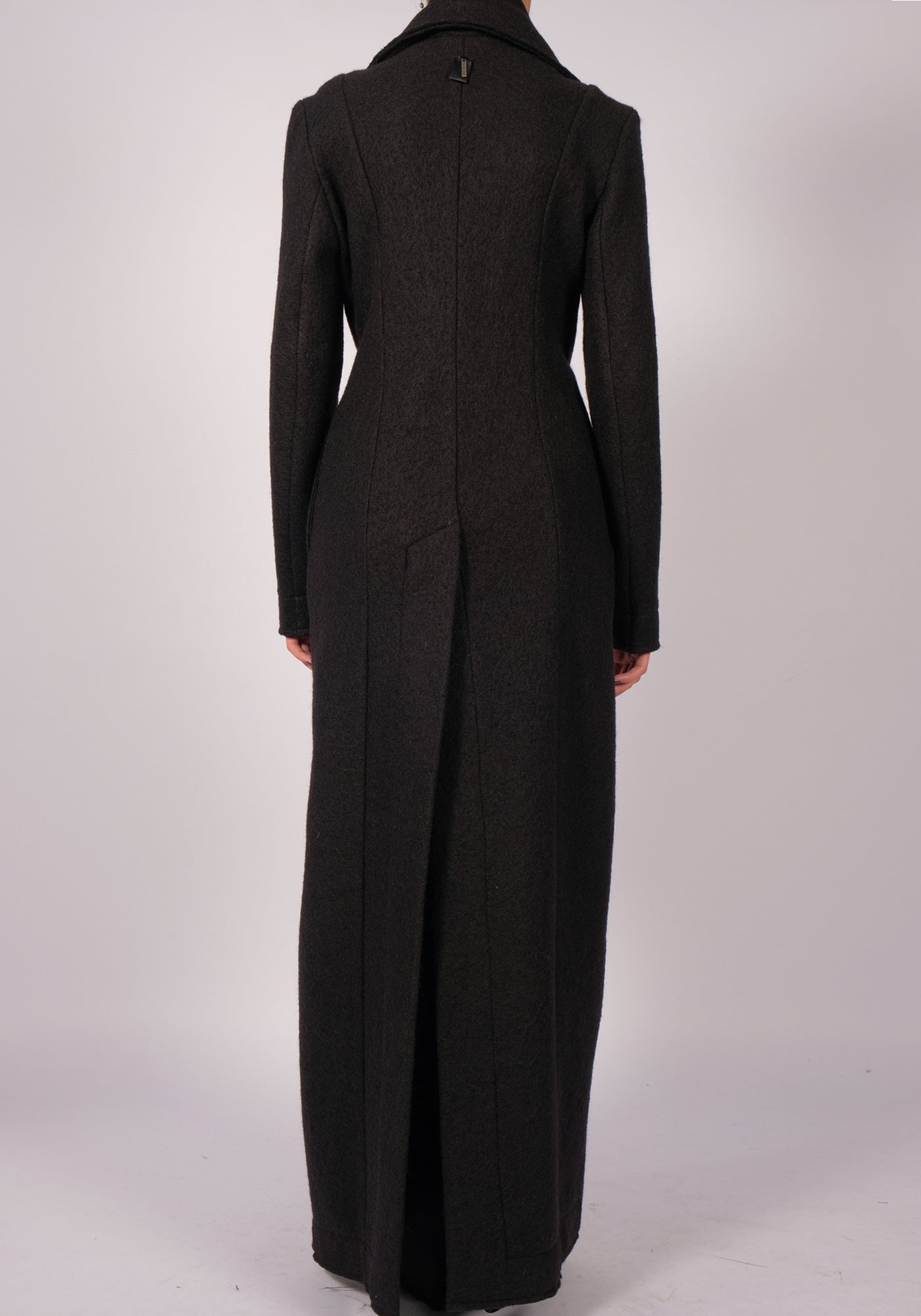 Wool Faux Double Breasted Maxi Coat