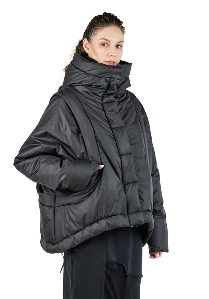 Lioda Oversized Water Resistant Hooded Cocoon Puffer Jacket