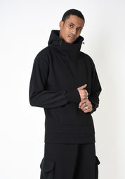 Oversized Zip Off Hood Detail Fleece Sweatshirt