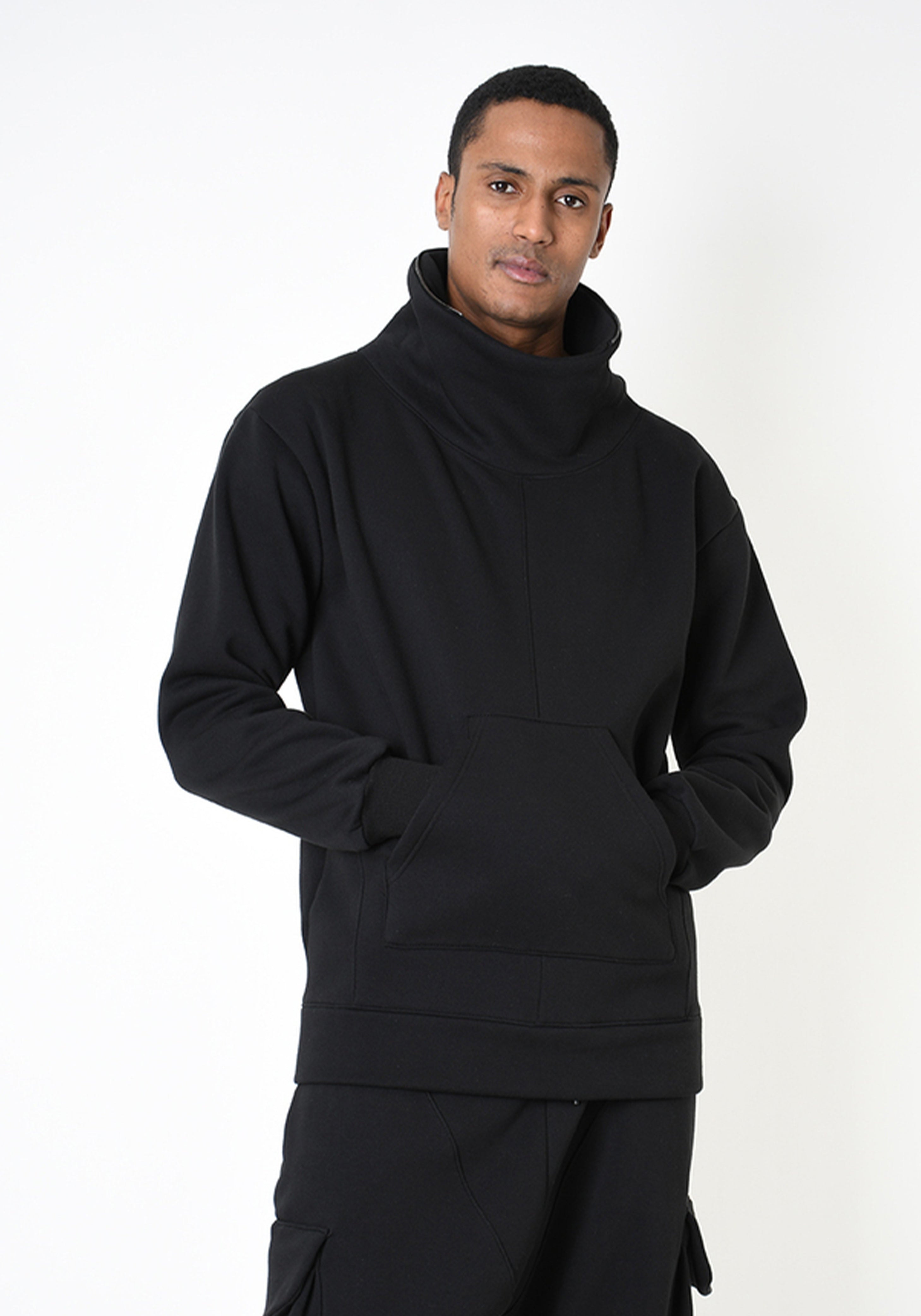 Oversized Zip Off Hood Detail Fleece Sweatshirt