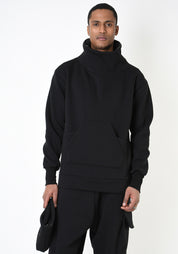 Oversized Zip Off Hood Detail Fleece Sweatshirt