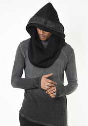 Zip Detail Jersey Hood