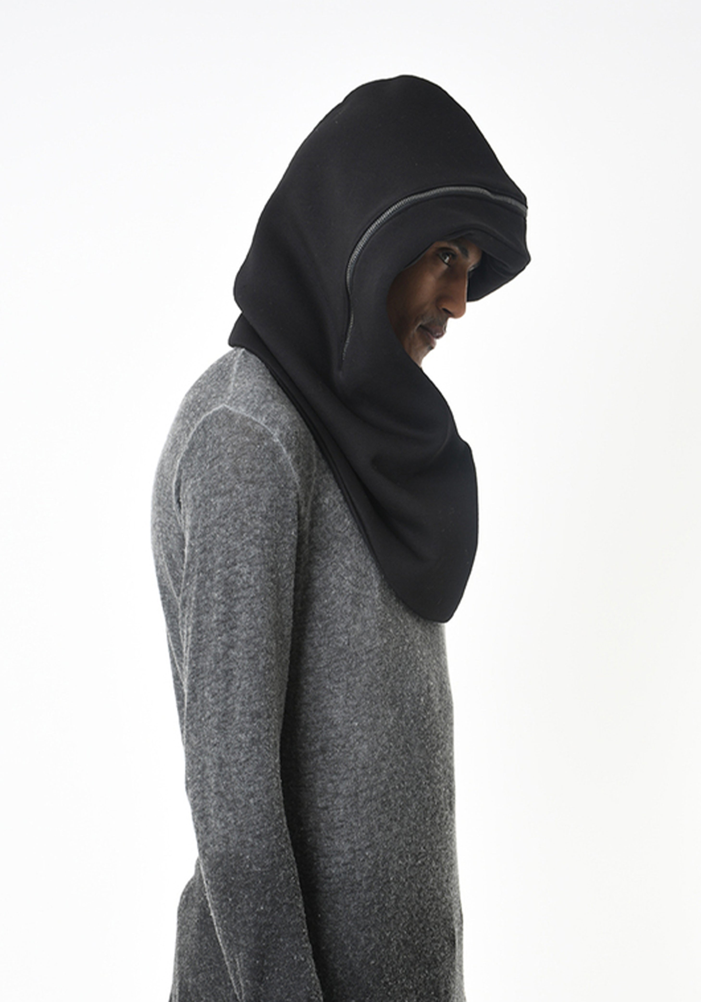 Zip Detail Jersey Hood