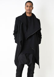 Asymmetric Zipped High Neck Jacket