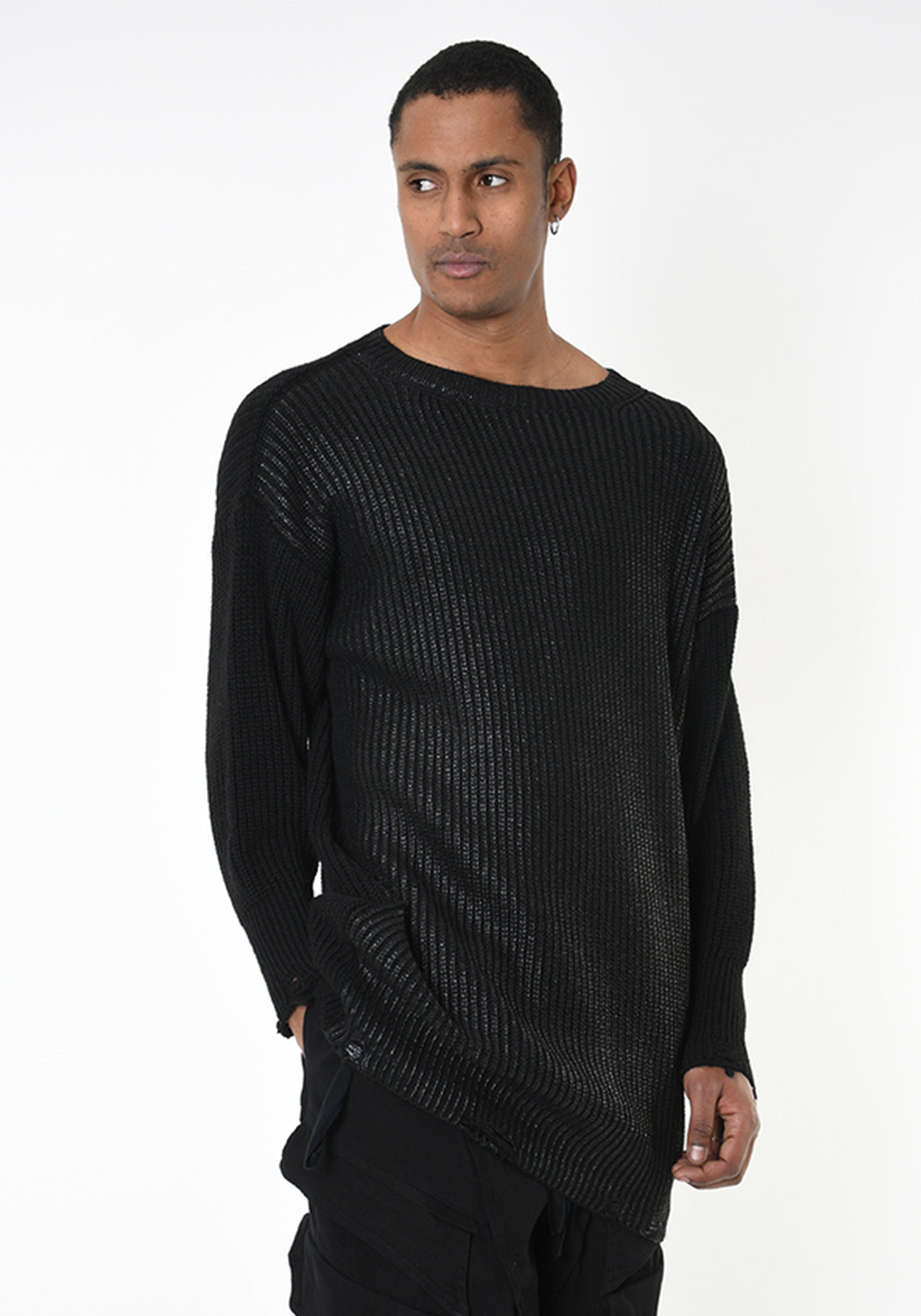 Metallic Coated Wool Blend Sweater