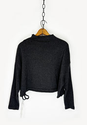 Long Sleeve Drop Shoulder Knit Jersey Pullover in BOTTLE ONLY.