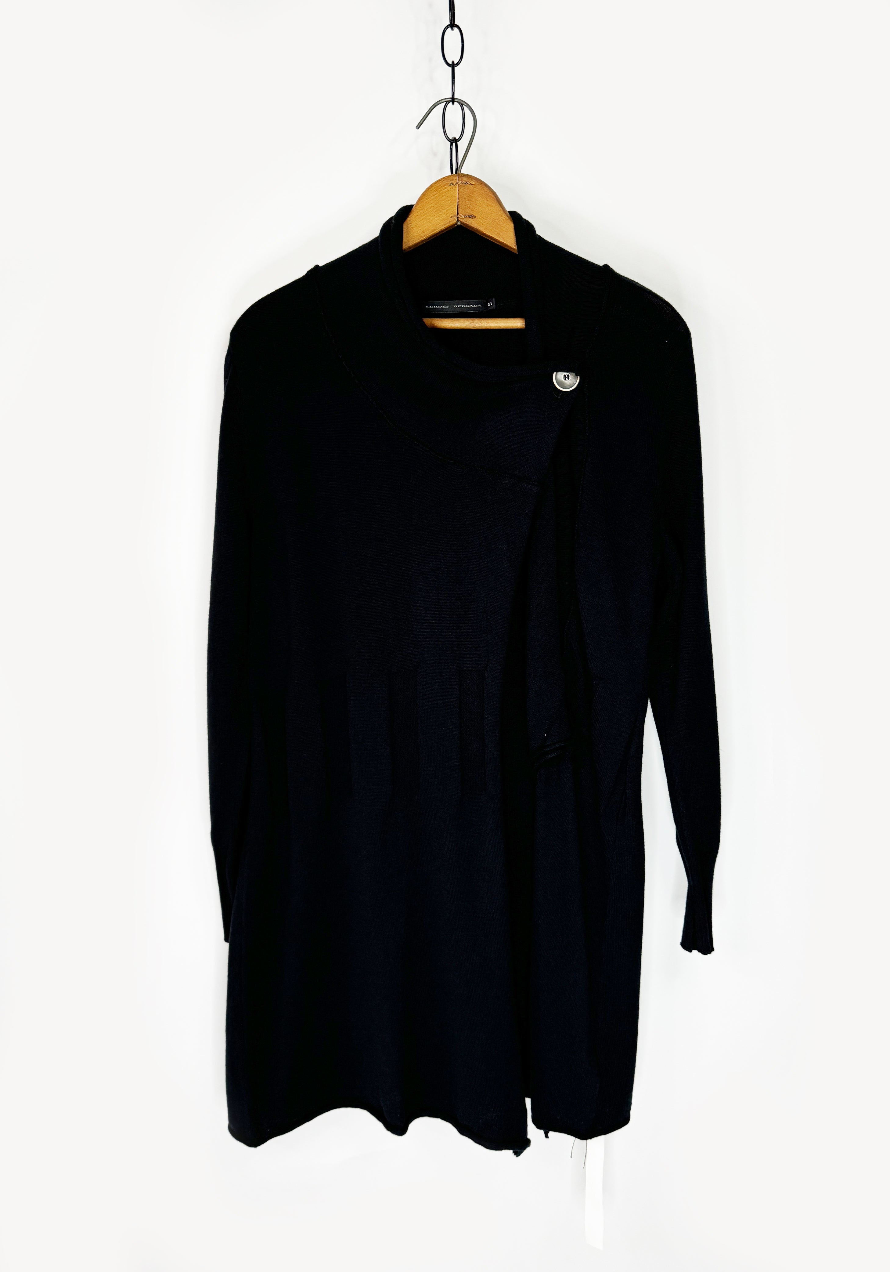 Long Asymmetric Button Front Cardigan