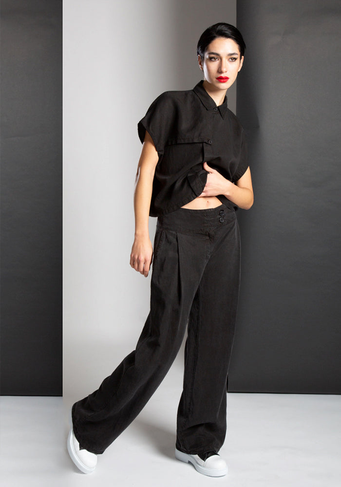 Low Rise Wide Leg Trousers