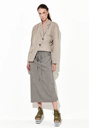 Marabella Drape Front Skirt in GREY or BLACK