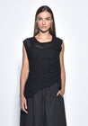 Simply Mila Sheer Mesh Ruched Sleeveless Top