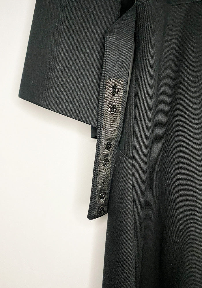Asymmetric Zip Front Mourning Jacket