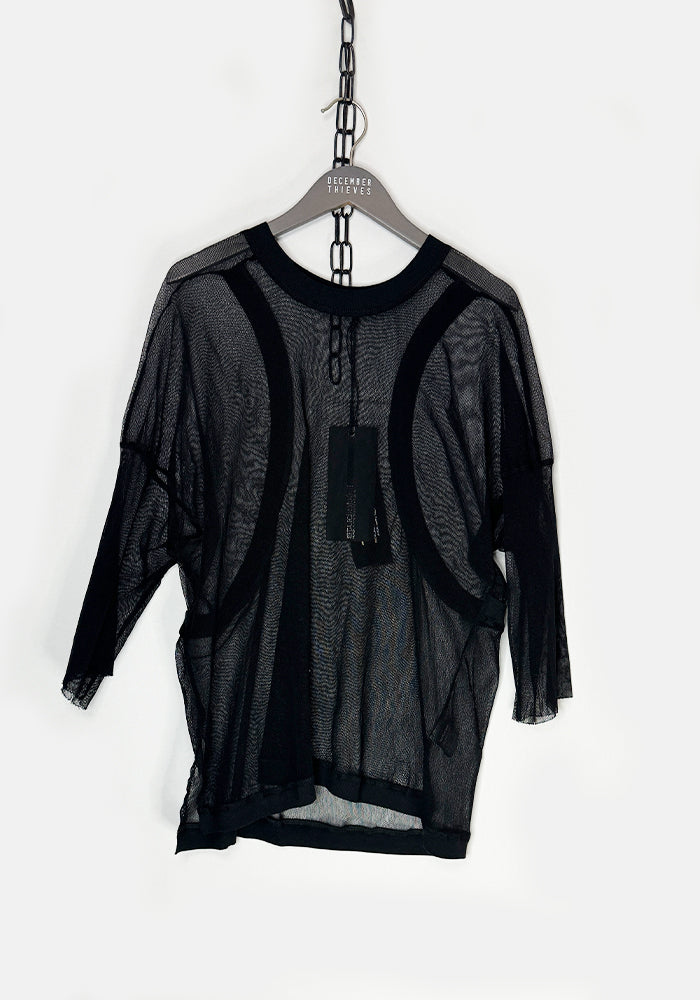 Nett Sheer Cotton Mesh Top in BLACK Only