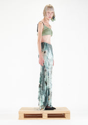 Printed Asymmetric Maxi Skirt