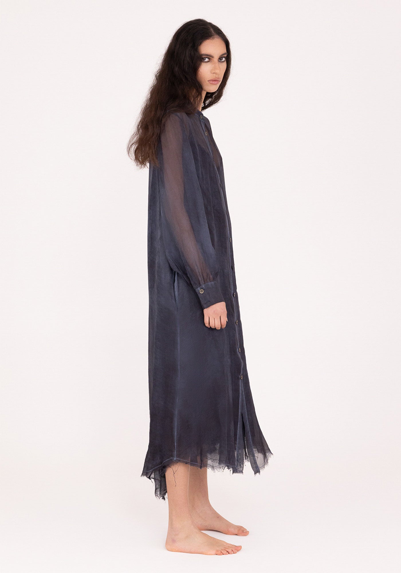Overdyed Sheer Shirt Dress