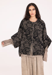 Oversized Cropped Sleeve Velvet Jacket