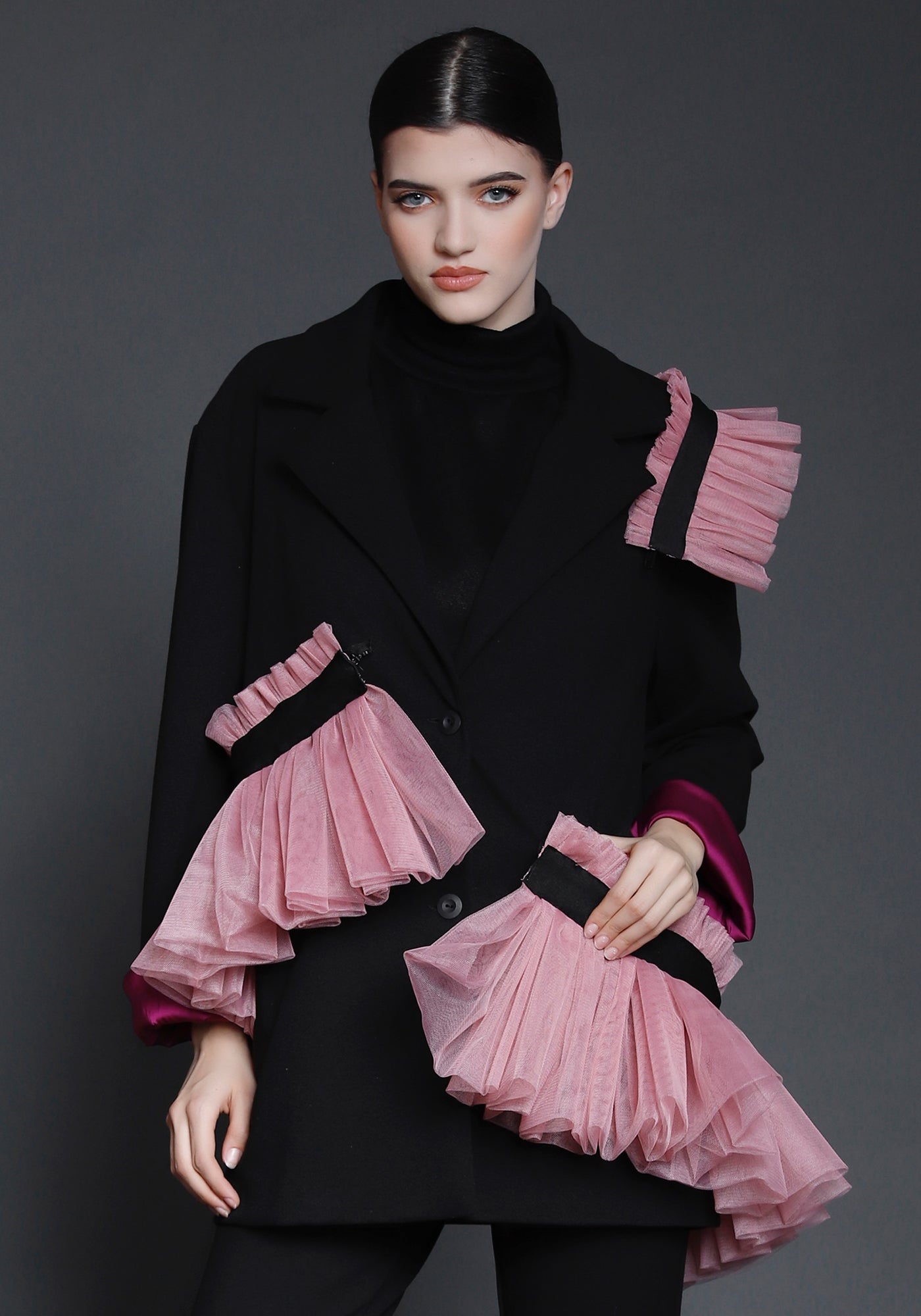 Detachable Tulle Ruffle Jacket