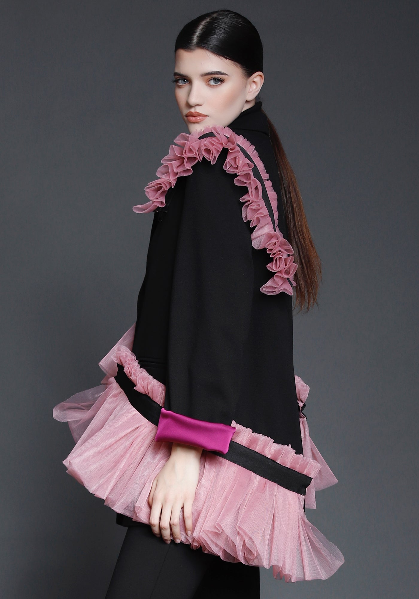 Detachable Tulle Ruffle Jacket