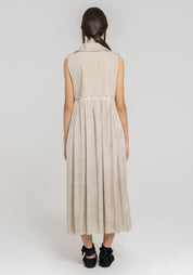 Gathered Panel Maxi Length Vest in ANTHRACITE Only