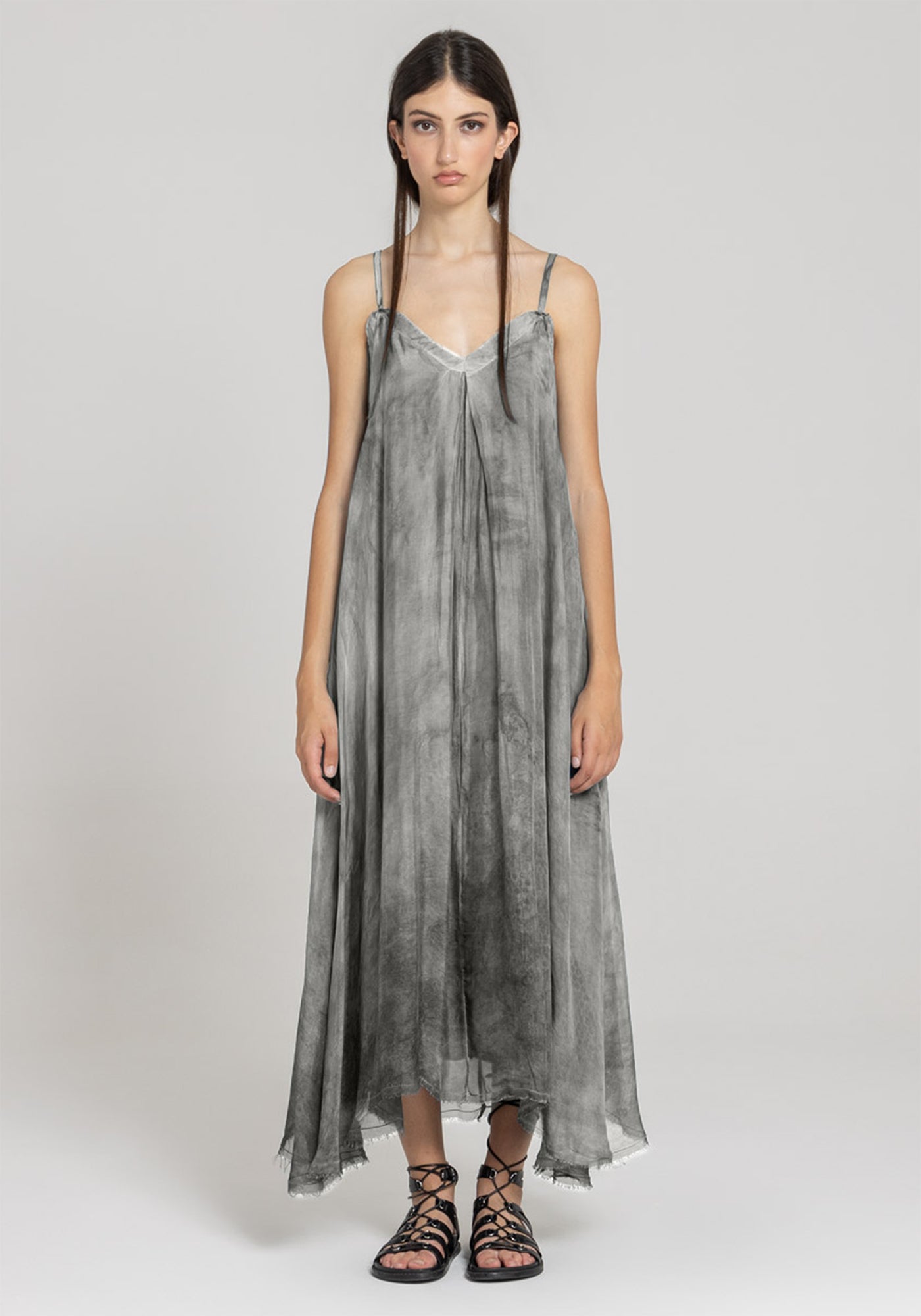 Layered Strappy Maxi Dress in ANTHRACITE or BLACK