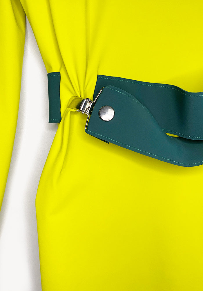 San Francisco Clip Waist Blouse in LIME/GREEN Only