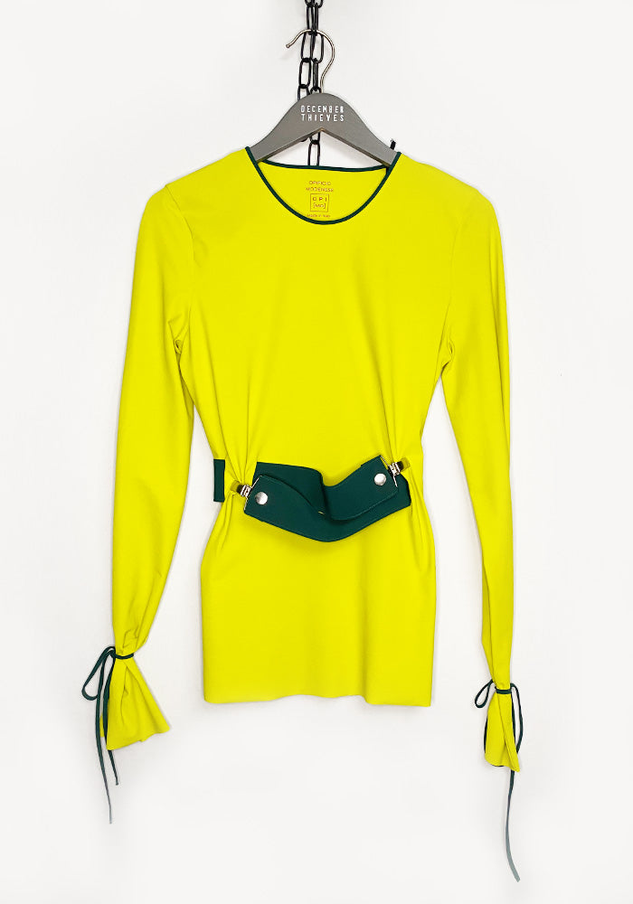 San Francisco Clip Waist Blouse in LIME/GREEN Only