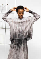 Shadows Oversized Pleat Back Printed Blouse