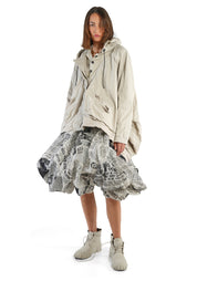 Newspaper Print Full Bubble Skirt