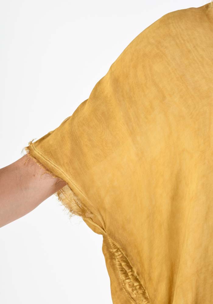 Overdyed Semi-Sheer Ruche Detail Mini Dress | Sanctamuerte