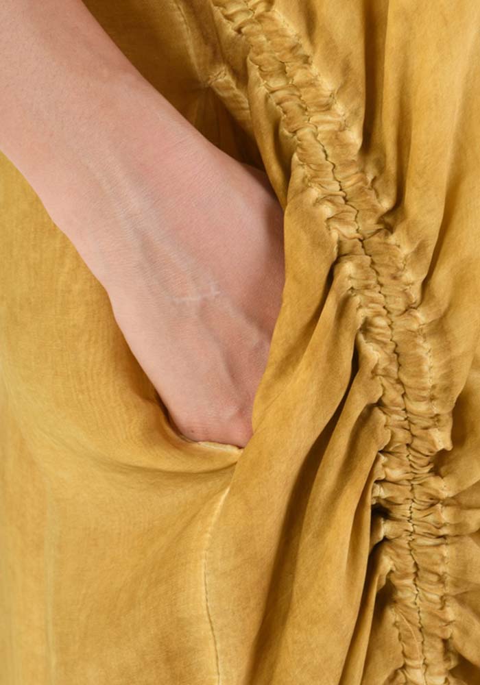 Overdyed Semi-Sheer Ruche Detail Mini Dress | Sanctamuerte