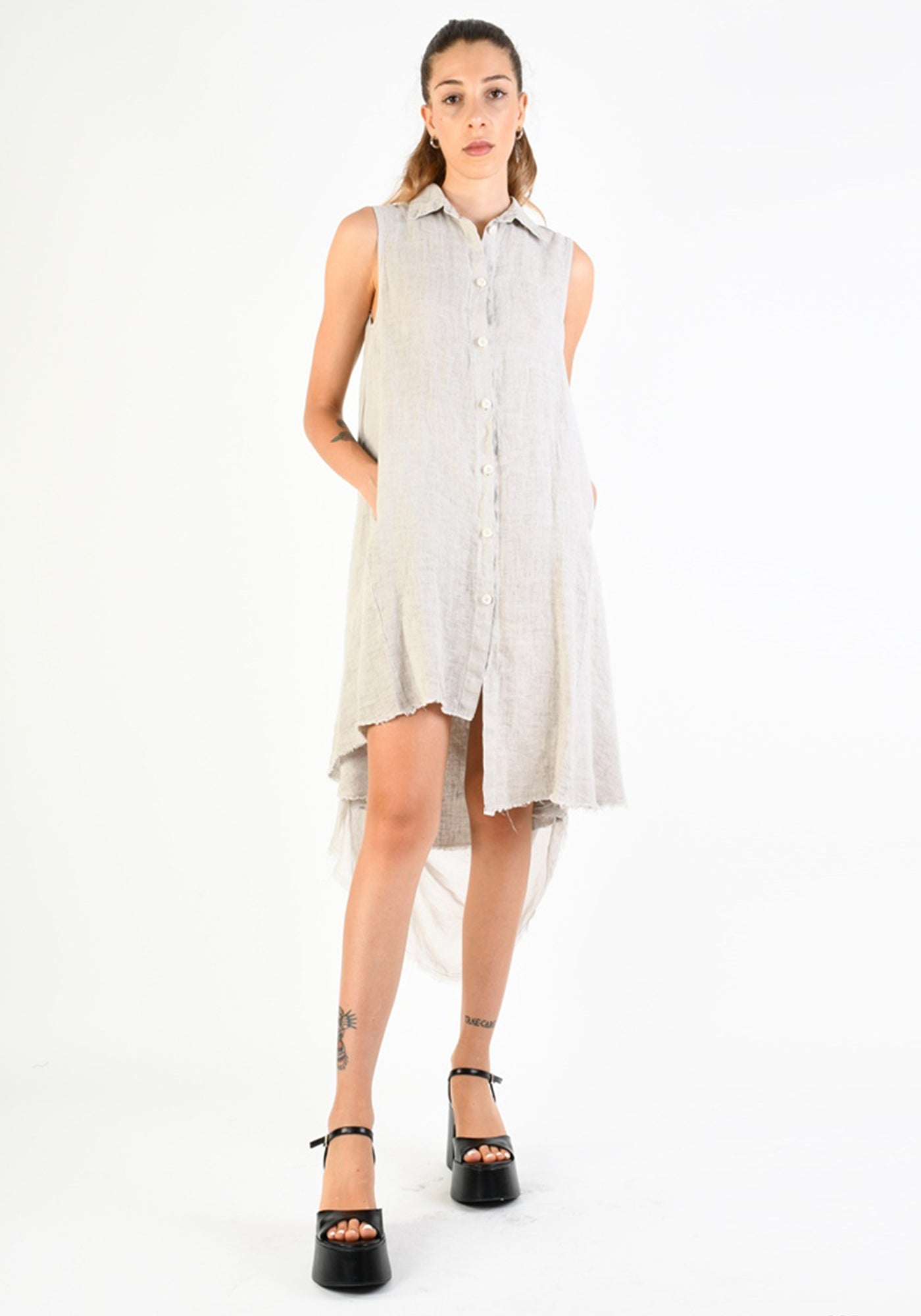 Asymmetric Layered Sleeveless Blouse