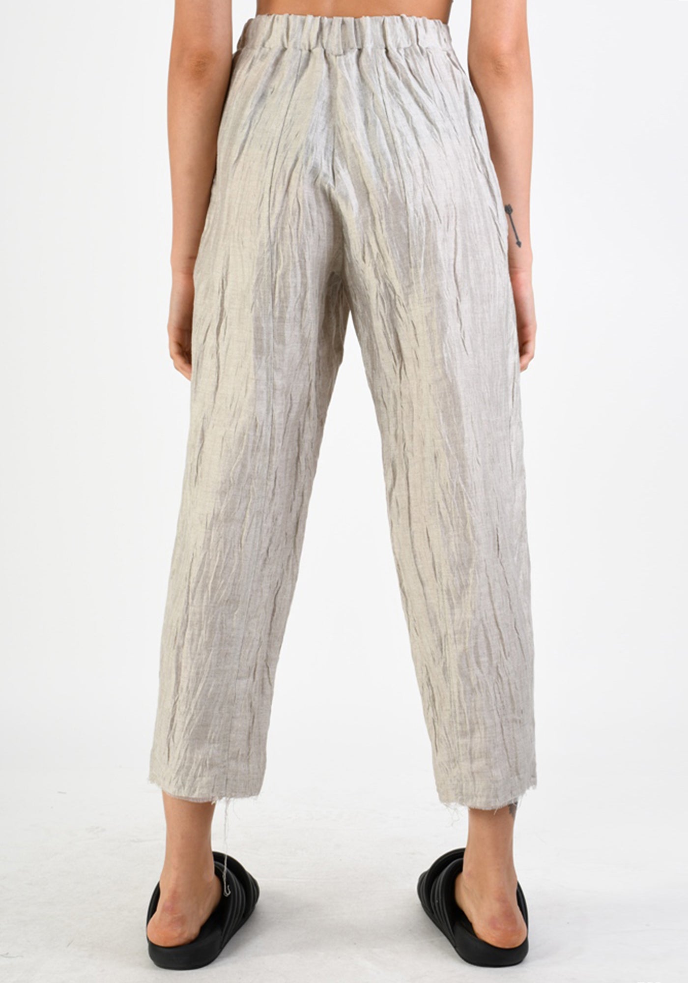 Crinkle Texture Tapered Leg Pants