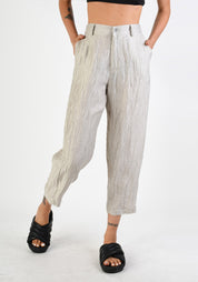 Crinkle Texture Tapered Leg Pants