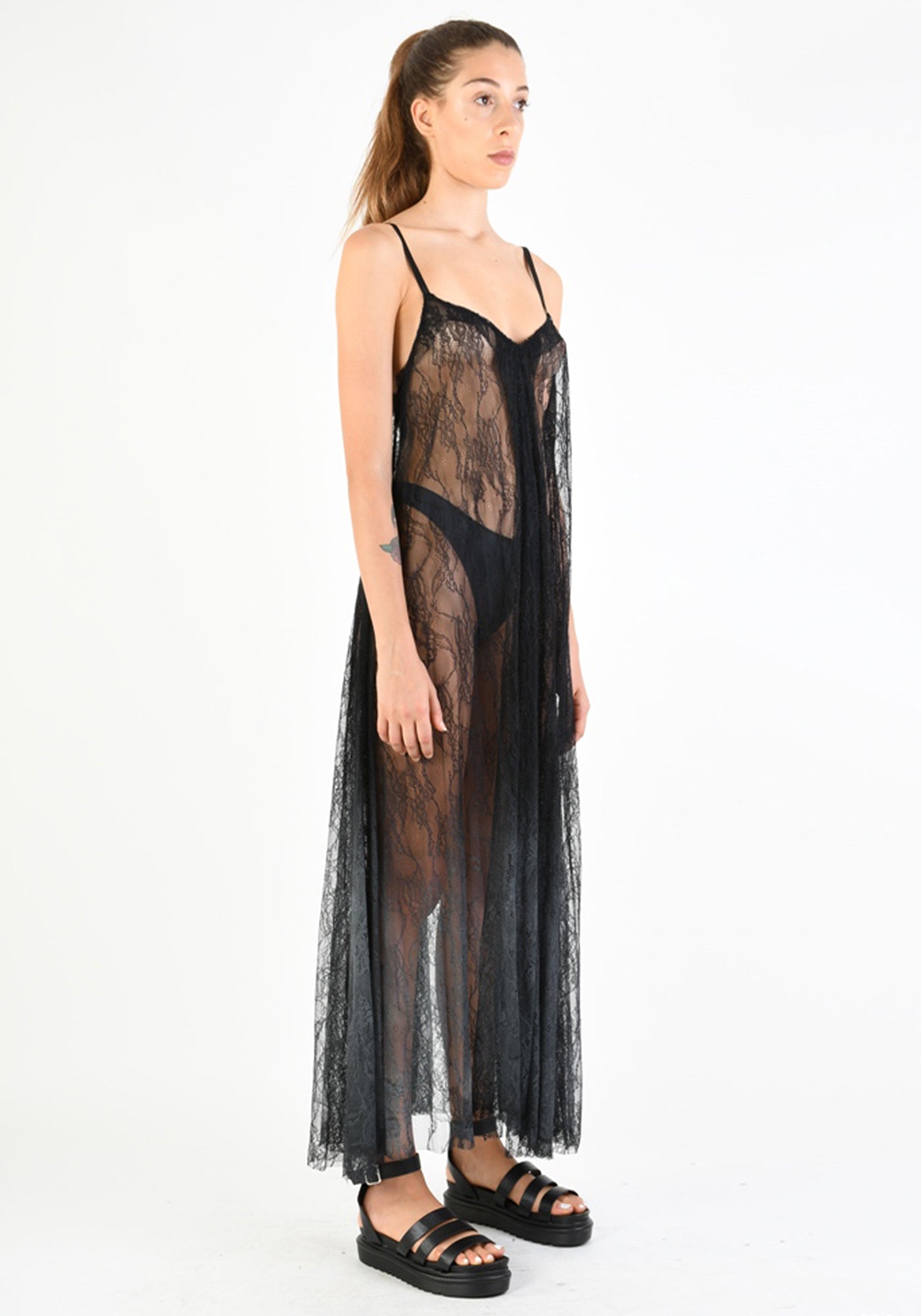 Sheer Ombre Lace Maxi Dress in NATURAL Only