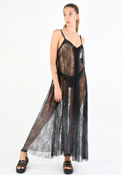 Sheer Ombre Lace Maxi Dress in NATURAL Only