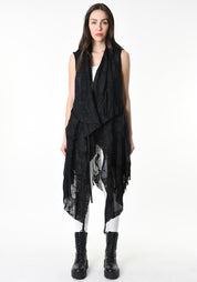 Textured Wool Draped Vest