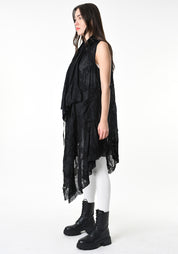 Textured Wool Draped Vest