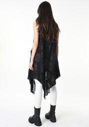 Textured Wool Draped Vest