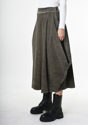 Asymmetric Over Dyed Bubble Skirt in GREEN or BLACK