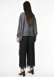 Oversized Drop Shoulder Blouse in STORM GREY